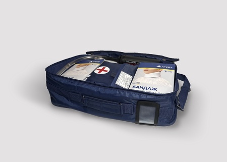 Укладка для оказания медицинской помощи несовершеннолетним в образовательных организациях (травматологическая подростковая) УПНтп в чехле-сумке ЧСп-01  с взрослым матрасом вакуумным